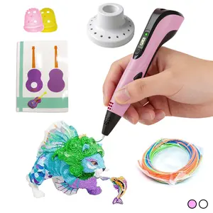 3D Printing Pen with Display, Includes 3D Pen, 3 Starter Colors of PLA Filament, ABS and PLA Compatible 3D Printing Pen, Creative DIY Gift for Kids and Children, Ideal gift for kids