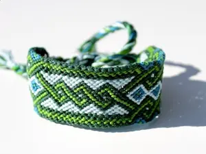 Friendship Bracelet- Woven Bracelet-String Bracelet- Green, Blue Celtic