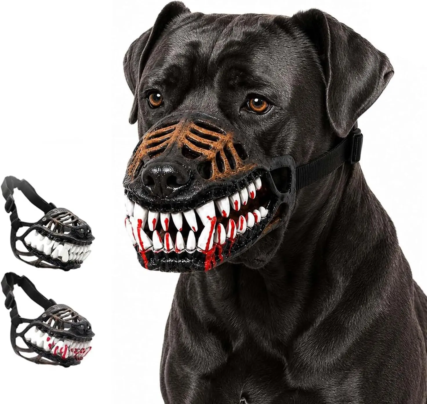 Pet Supplies, Funny Monster Dog Muzzle, Scary Zombie Fangs Dog Mouth Cover, Breathable Halloween Costume for Party, Halloween Photo Prop for Medium & Large Dogs