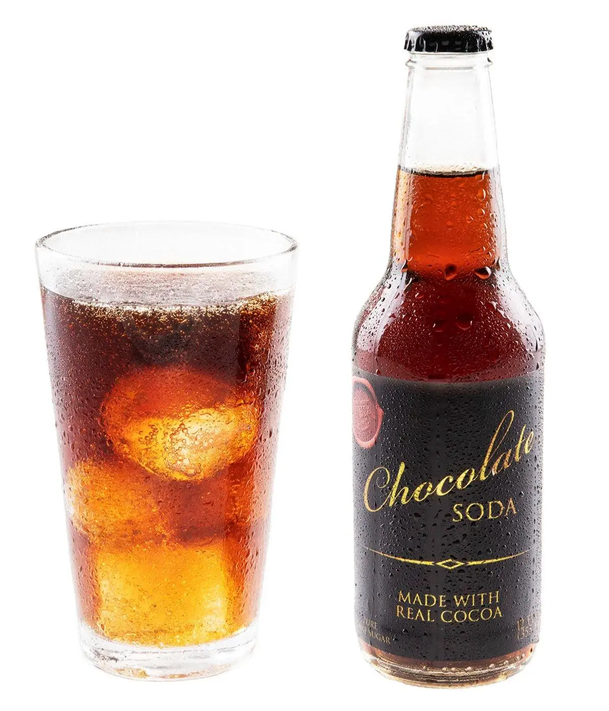 Chocolate Soda Pop - Fizzy Beverage Soft Drink with Real Cocoa & Pure Cane Sugar Chocolate Soda Pop - Fizzy Beverage Soft Drink with Real Cocoa & Pure Cane Sugar