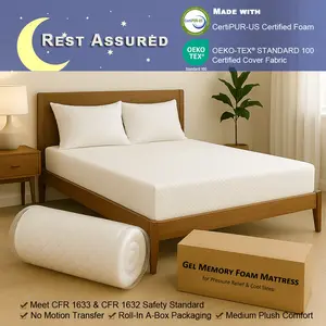 Lunara Gel Memory Foam Mattress, Twin/Full/Queen/King Size, CertiPUR-US Certified, Medium Firm, Cooler Sleep, Soft, Washable, Enhances Circulation Breathability Comfortable Coolness Optimal Relief