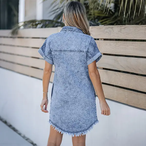 luvamia Denim Dress for Women Button Down Short Sleeves Casual Summer Jean Shirt Dresses with Pockets Frayed Hem Womenswear Shortsleeve Minimalist valentine's day outfit graduation dress birthday dresses - TikTok Shop luvamia Denim Dress for Women Button Down Short Sleeves Casual Summer Jean Shirt Dresses with Pockets Frayed Hem Womenswear Shortsleeve Minimalist valentine's day outfit graduation dress birthday dresses - TikTok Shop