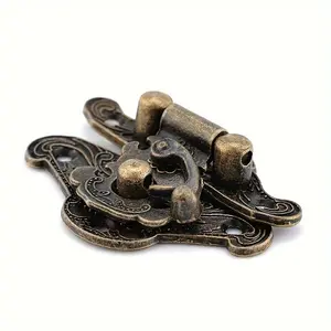 Antique Bronze Hasp Latch Secure for Jewelry Wooden Box, Mini Cabinet Buckle Case Lock, Decorative Handle, 3 Sizes Available