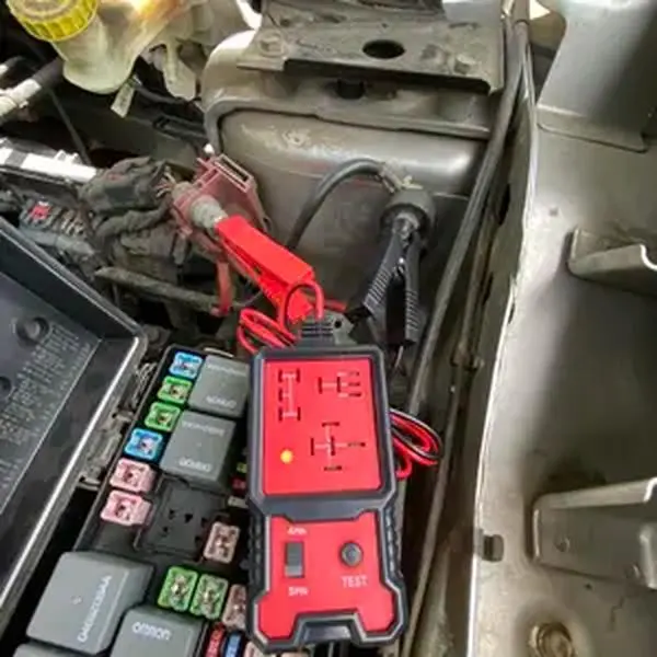 Versatile Car Relay Tester 12V 4pin & 5 Pin Automotive Electronic Relay Tester with LED Indicator Light Ergonomic Design Durable Plastic Casing Universal 12V Test Button