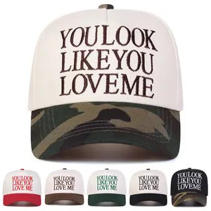 Adjustable Letter Embroidered Two Tone Five-panel Baseball Cap Trucker Hat for Casual Outdoor Use, Unisex Sun Protection