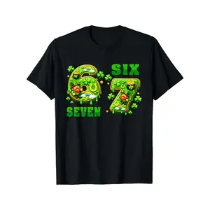 6 & 7 Meme Gen Alpha Slang T-Shirt - 100% Cotton Soft Breathable Short Sleeve Tee with Funny Viral Print, Preshrunk Jersey for School, & Birthday Parties (for - Outfit) - Ideal Gamer Gift & Meme Apparel (3-13Y)
