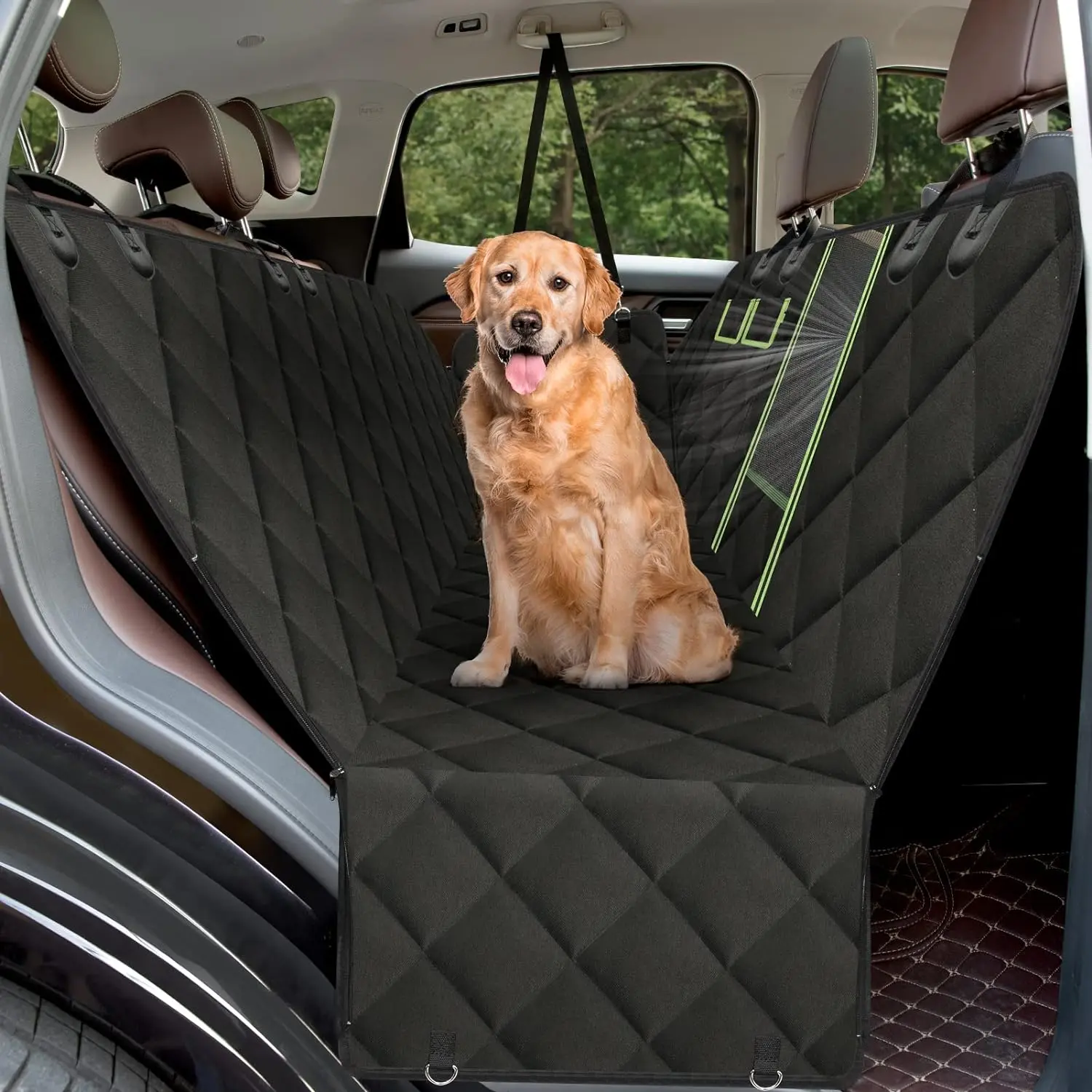 Dog Car Seat Cover for Back Seat 100% Waterproof Dog Hammock for Car 600D Heavy Duty Scratch Proof