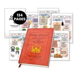 Easy Quran Guide with Illustrated Stories and Simple Commentary - 134-Page Illustrated Hardcover Guide with Easy Commentary & Juz-by-Juz Breakdown for Meaningful Islamic Learning (Ramadan/Eid/Daily Study)