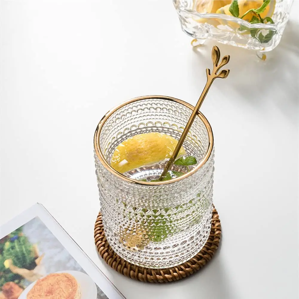 6Pcs Vintage Hobnail Drinking Glasses, 12OZ Highball Glasses Set, Kitchen Water Glasses Cup, Bar Tumbler Glassware Set for Beer, Juice, Cocktail, Whis