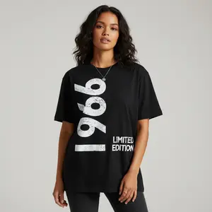 Vintage 1966 Limited Edition Women's Casual Tee| All-Season Comfort Fit Geometric Streetwear Top