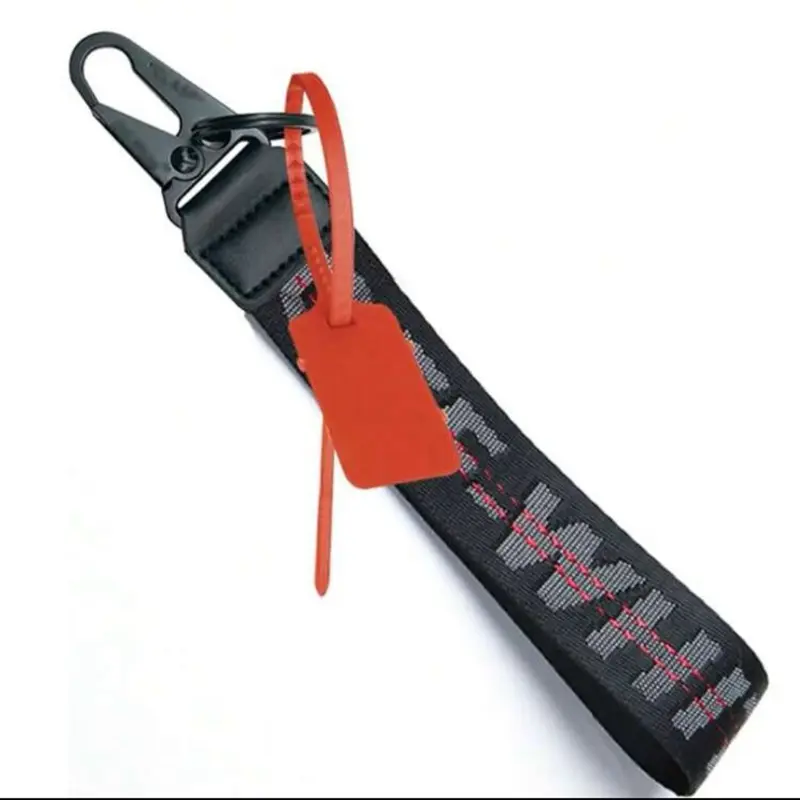 NEW White Compatible Wristband Of Keychain , Bracelet Bag Strap, Hand Chain Bag Strap - Suitable For Both Men And Women.Hand Chain Keychain Hanger In A Stylish Classic Design.Keychain Storage Box.Fashionable  Car Keychain.Hip-Hop Brand Embroidered Canvas