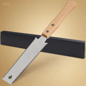 Double-Edged Flush Cut Saw for Woodworking, 11/17 TPI Precision Hand Saw with Wooden Handle, Fine Cutting Pull Saw for Detailed Carpentry, Reusable Ergonomic Handsaw for Small Wood Projects soft grip multi tool