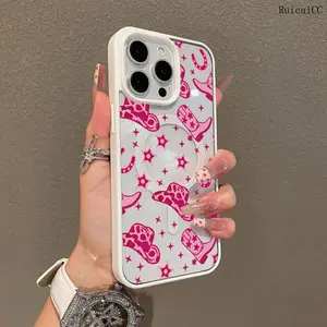 Premium Magnetic Case for iPhone11/12/13/14/15/16/promax Pink cowboy hat y2k cased MagSafe Ready, Anti-Fall,Springtok,and Ultra-Thin Design |   Perfect for Everyday Use Protector Screen Protector Camera Cover Aesthetic Resistance