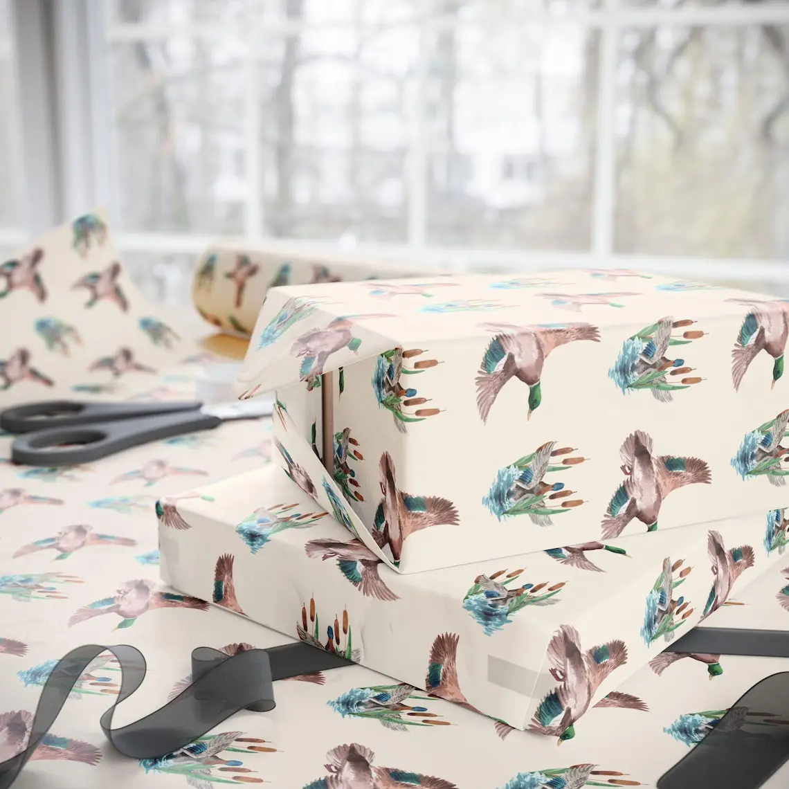Mallard Duck Gift Wrap: Elegant Hunting Wrapping Paper