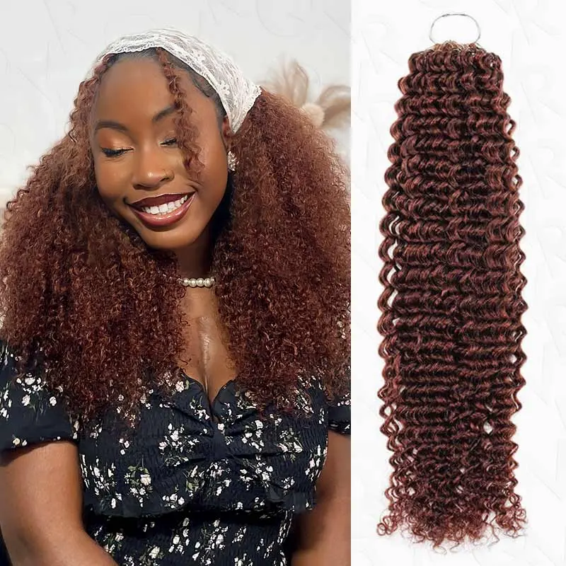 QVR 33B# Crochet Hair Small Kinky Curly Machine Made Feather Human Hair Extension TikTokShopBlackFriday