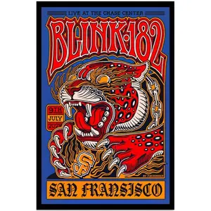 Blink-182 Live At The Chase Center San Fransisco July 9 2024 Tour .Poster Decorations, Holiday Poster - Halloween Party Decorations.Wall Decor.Poster Gift For Holiday, Halloween, Birthday, Christmas