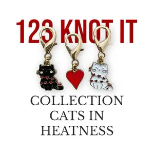 Cats in heatness set of 3 medium clasp stitch markers for crocheting