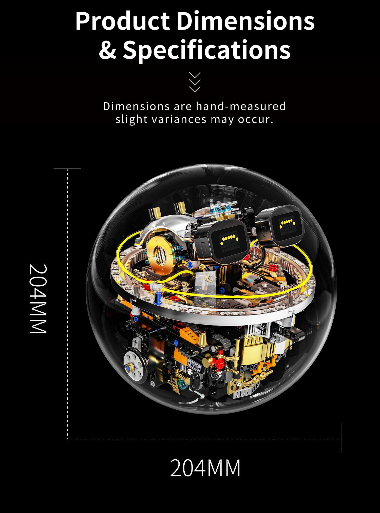 Transparent Spherical Robot Building Block Set, Programmable RC Robot with LED Expression & Cyberpunk Lights, STEM Educational Toy for Kids 8–13, Ideal Holiday & Birthday Gift for Children Transparent Spherical Robot Building Block Set, Programmable RC Robot with LED Expression & Cyberpunk Lights, STEM Educational Toy for Kids 8–13, Ideal Holiday & Birthday Gift for Children