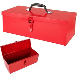 Red Tool Box 15 Inch Small Box Small Tool Box With Latch Closure Hip Roof Style Tool Boxes Mini Toolbox
