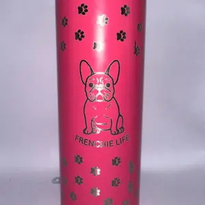 Frenchie life French bulldog pink engraved 20 oz tumbler Drinkware Flasks Lid Stainless Steel Skinny Straw Mug