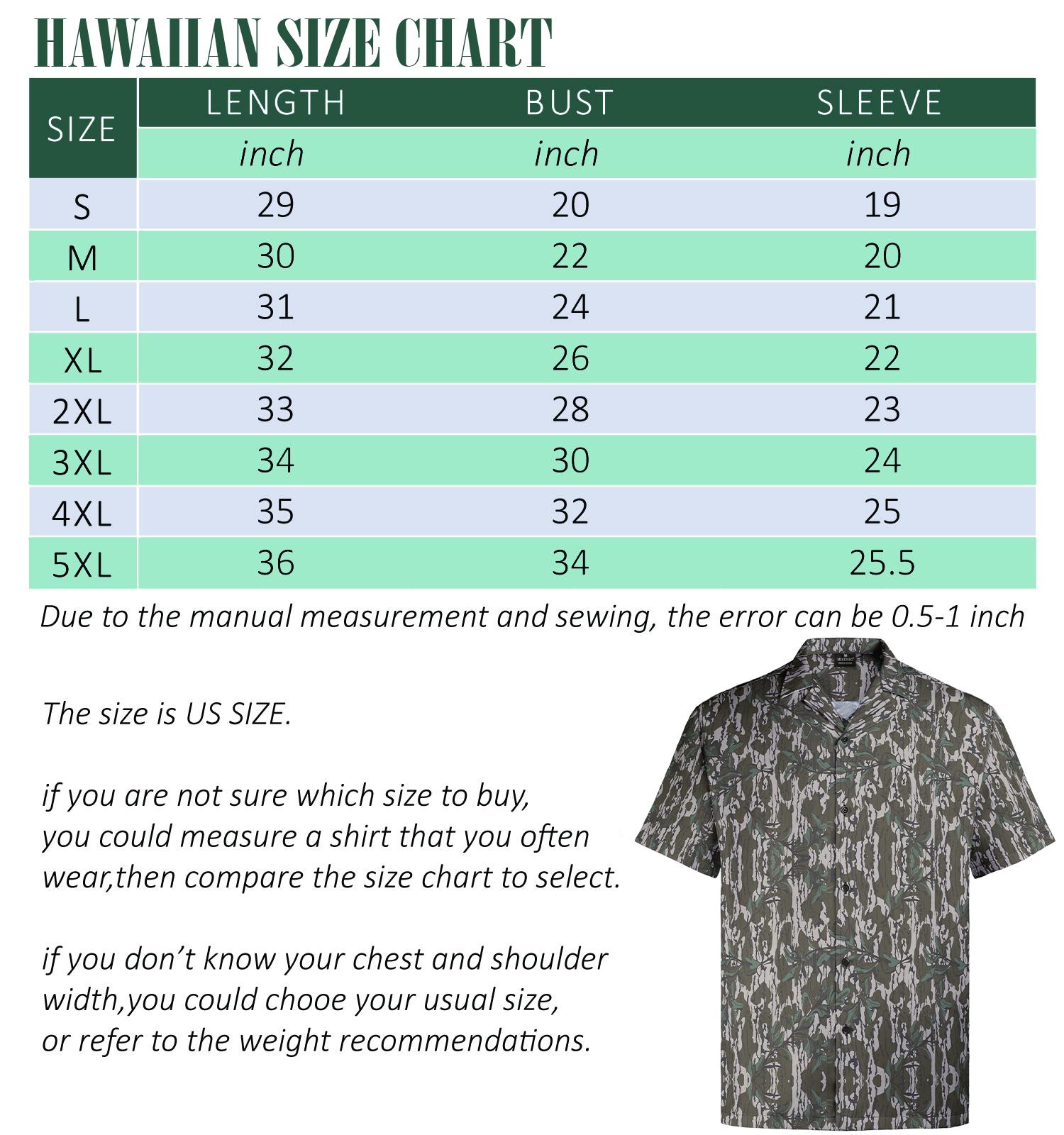 MEN’S CAMO HAWAIIAN SHIRT  LIGHTWEIGHT SHORT SLEEVE BUTTON DOWN – SUMMER BEACH & STREETWEAR