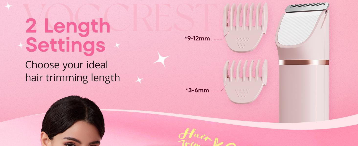 VG VOGCREST Electric Bikini Trimmer & Facial Hair Shaver - IPX7 Waterproof Hair Remover for Women - Comfort