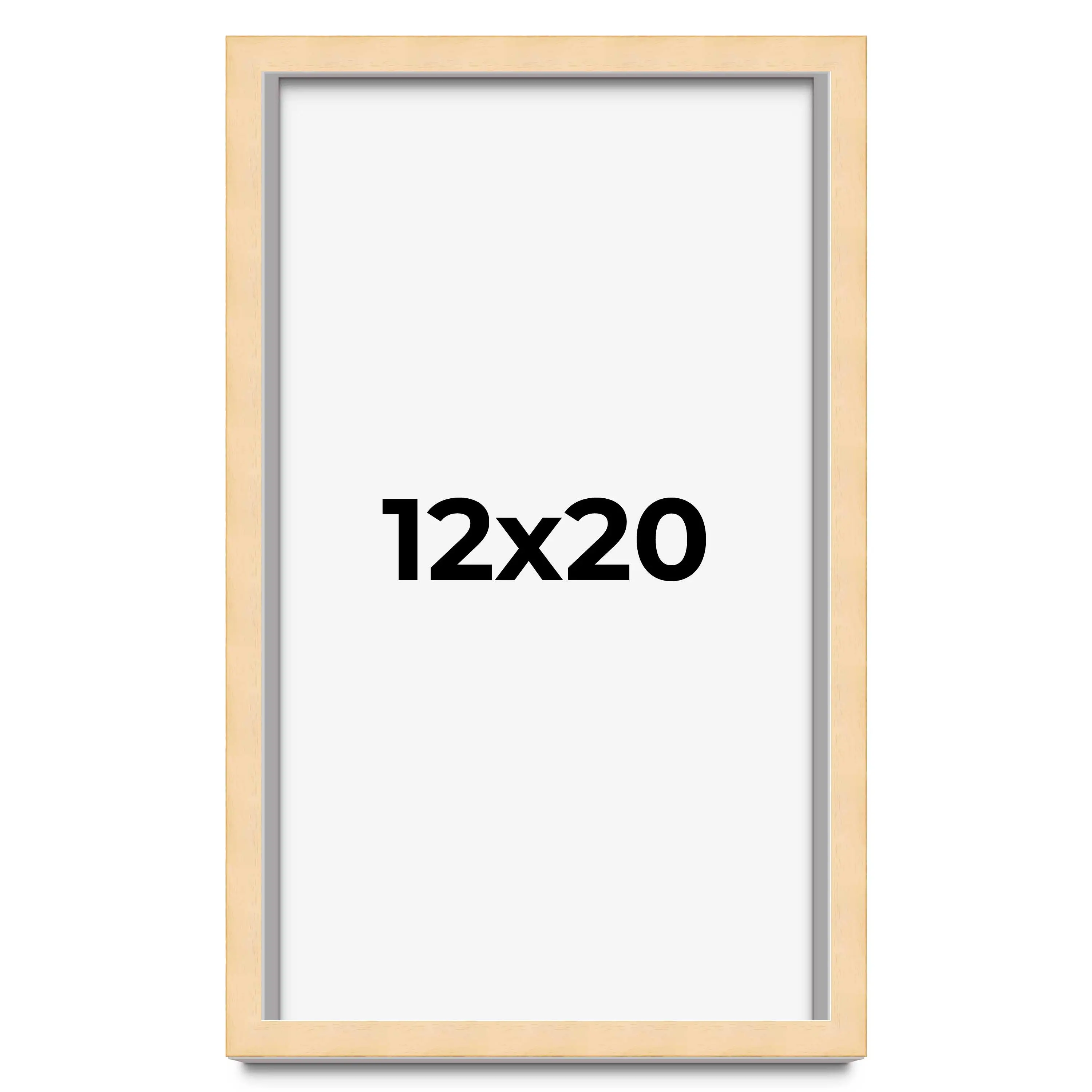 12x20 Solid Wood Picture Frame with UV-Resistant Acrylic & Acid-Free Backing, Available in 6 Finishes: Matte Black, Matte White, Metallic Bronze, Silver, Natural Wood Grain & Mahogany