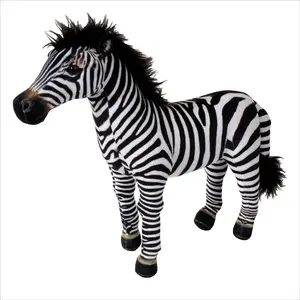 Real Planet™ Black & White Zebra Realistic Plush Stuffed Animal