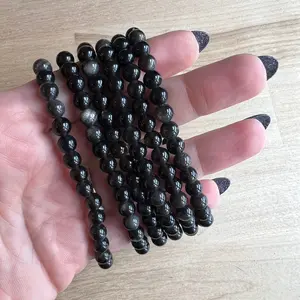 Silver Sheen Obsidian Bracelet
