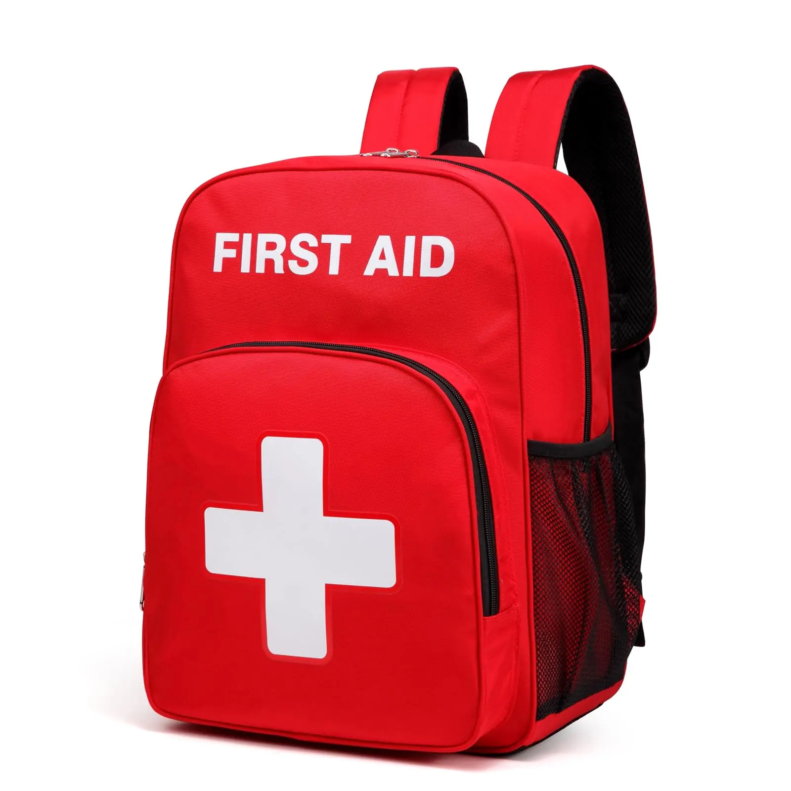 Professional Trauma Backpack for Adventurers - Durable Polyester Multi-Function Emergency Bag, Ultra-light 300g, 16 x 12 x 8 inches (Empty), Road Trips, Large Capacity Backpack, Adults, Waterproof Poly, Backpacking, Empty Bag, Home, Outdoor Safe, Bold Whi