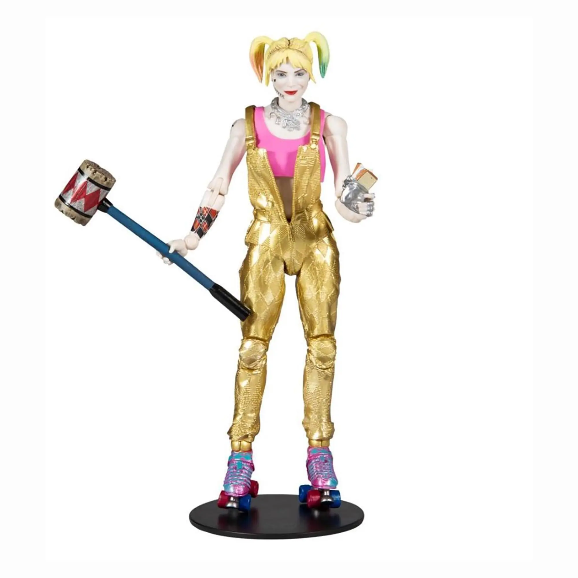 DC Multiverse 7-in Collectible Action Figure Doll - Birds of Prey Harley Quinn Character Figurine, Hold Series Figure