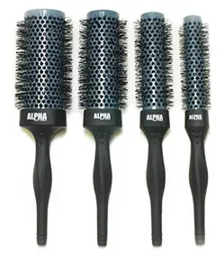 Nano Thermal ceramic Ionic Boar Bristle Professional Hair Brush 4pc Set (Gray) By Alpha New York