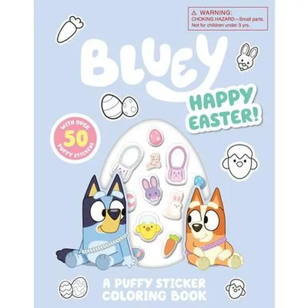 Bluey: Happy Easter! a Puffy Sticker Coloring Book: With Over 50 Puffy Stickers -- Penguin Young Readers Licenses, Paperback