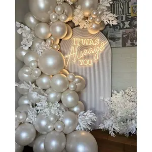 112-Piece Ivory & Pearl White Balloon Arch Kit – Double-Stuffed Balloons in Multiple Sizes for Weddings, Showers, Birthdays & Elegant Party Decor