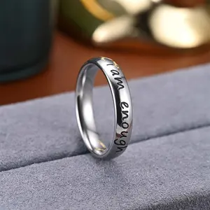 Trendy and stylish sweet and cool fashion letter ring couple punk hip-hop simple jewelry