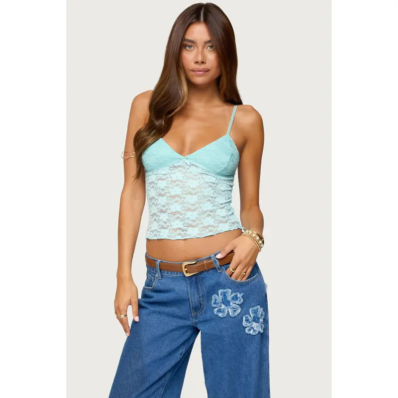 Eira Sheer Lace Tank Top