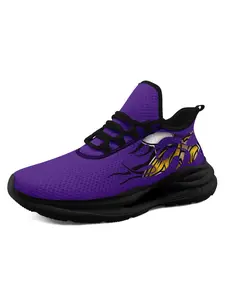 Men’s Purple Minnesota Spirit Tribal Design | Breathable Comfortable Athletic Trainers | PLUS SIZE | Game Day Sneakers