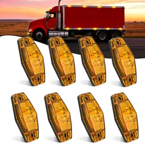 Nilight 2.5 Inch Oval Side Marker Clearance Light 2 LED 8 Pack Amber 80LM High Lumen Waterproof Surface Mount 12V Direct Wire for Truck Trailer Boat RV Semi