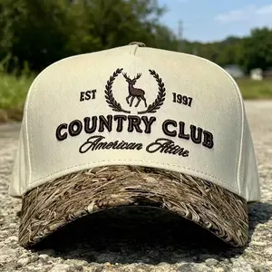 Vintage Western Trucker Hat Camo Denim Embroidered Cotton Snapback for Men Women Country Cowboy Cowgirl Caps