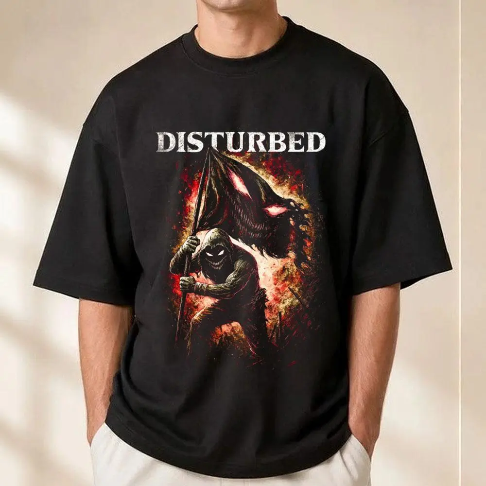 Disturbed Warrior Graphic T Shirt Retro Rock Heavy Metal Album Art Tee