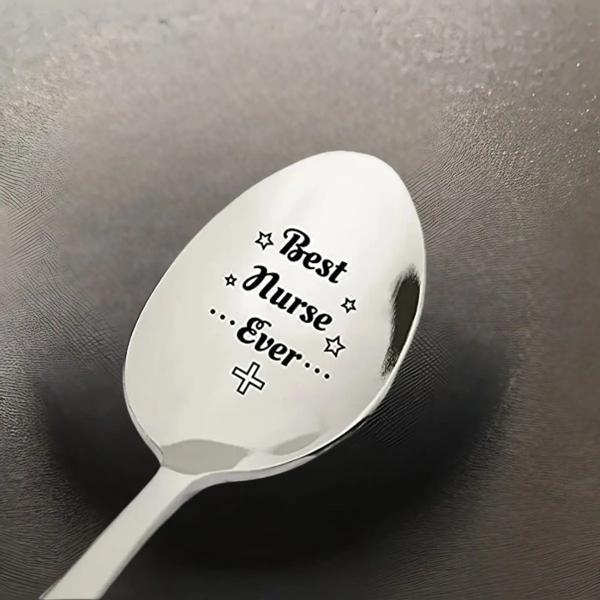 1/20pcs, Best Nurse Ever Engraved Stainless Steel Spoon Teaspoons, Ice Tea Spoons, Coffee Tea Lovers Gifts for Women Nurse Practitioner Friends Graduation Birthday Christmas Gift, Soup Spoons Stainless Steel
