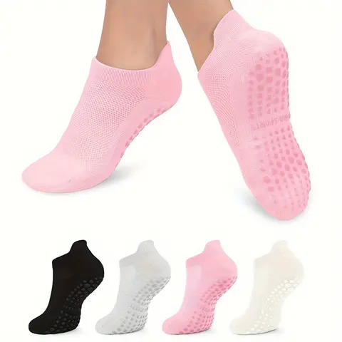 Women's Non-Slip Pilates Socks with Pads, Barefoot Fitness Yoga Socks, Better Grip & Comfort, Suitable for Gym & Home Workouts, Padded Socks, Anti Slip Socks