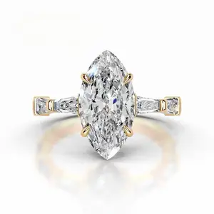 Lab-grown diamond 11050, 3 ct, color: D, clarity: VS1, marquise cut lab-grown diamond  ring, IGI, light luxury premium feel, versatile for everyday wear, engagement/proposal diamond ring, S925