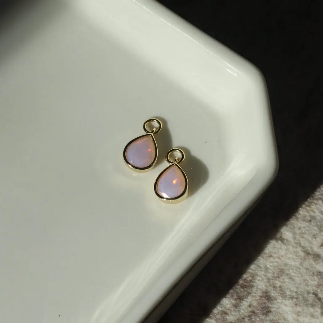 Cotton Candy Opal CZ Drop Charm Set