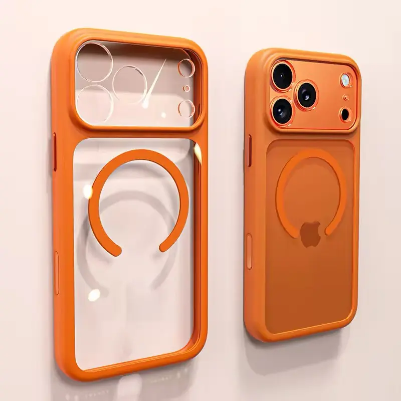 High transparency transparent magnetic suction hole shockproof Protective Smartphone case, Protector suitable for iPhone 17 16 15 14 13 Pro Max lens protection cover compatible with MagSafe wireless charging durable phone protection case