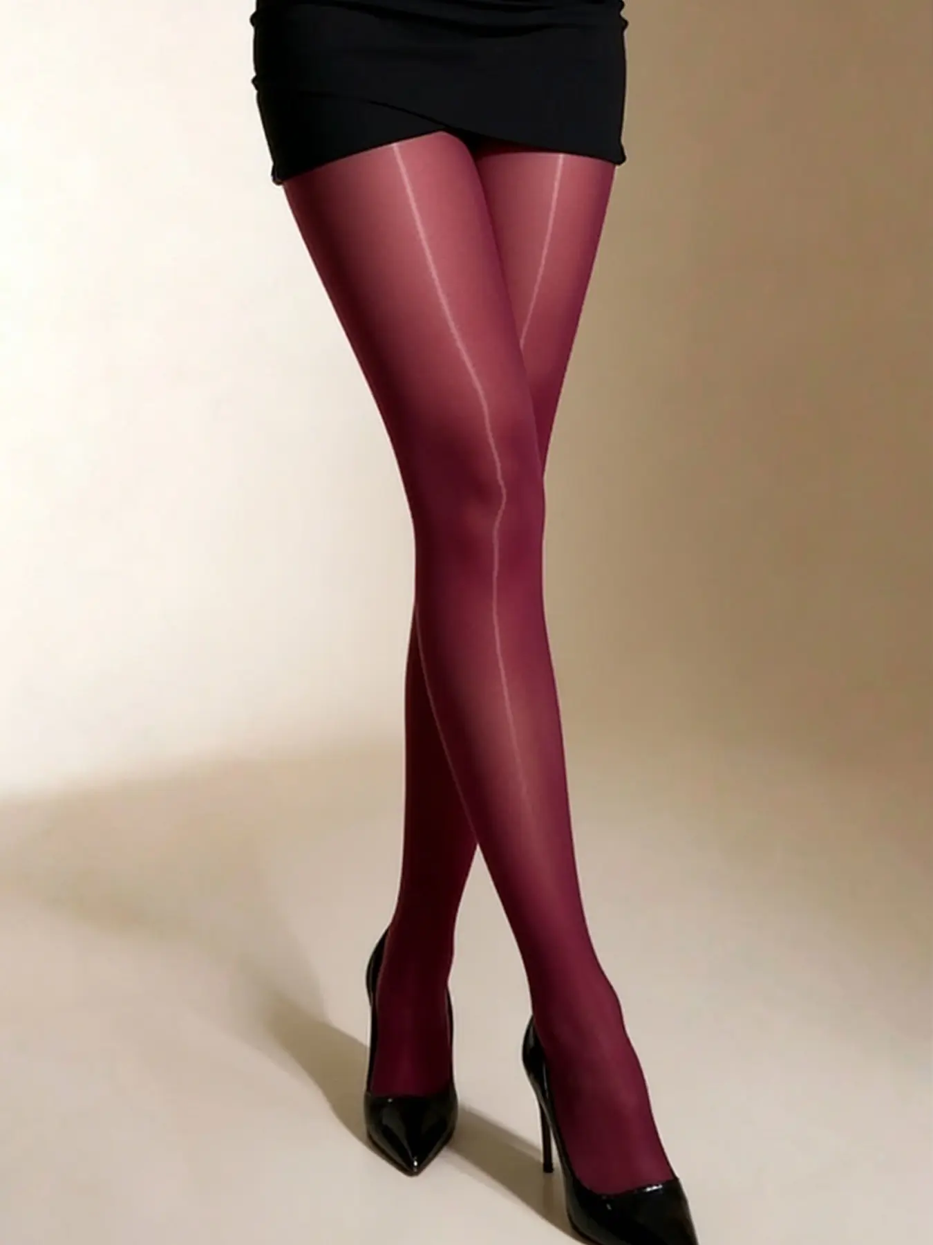Women's 30 Denier Pantyhose, Wine Glossy Socks, Lady, Comfortable Soft Material, Daily Wear, All Seasons, Sexy Style, Tights, Womenswear