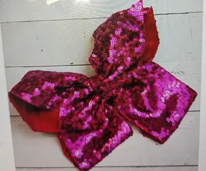 Hot Pink Sequin Hair Bow