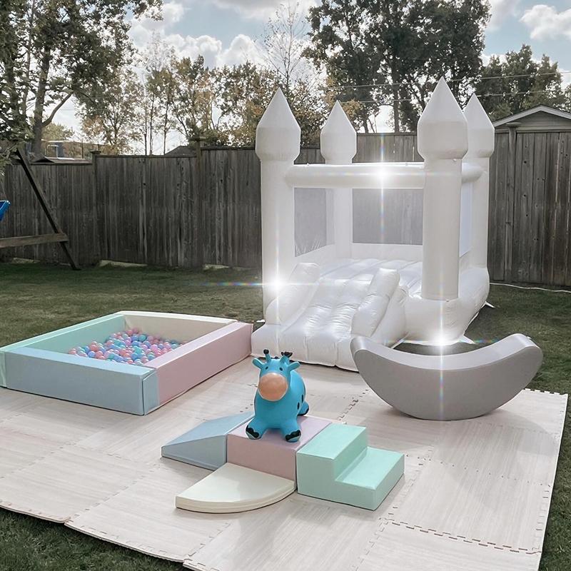 6FT Oxford Bouncy Castle Outdoor Inflatable Inflatable Halloween Christmas Decoration Jumping Castles Children Birthday Party Bounce House With Slide