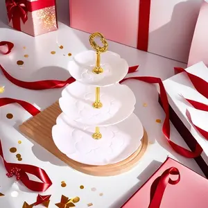 European Style Dessert Display Stand, Cupcake Stand Set, 1 Pair Foldable Cake & Pastry Display Stand, Fruit & Dessert Display Tray for Wedding & Birthday Party, Organiser