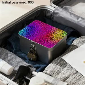 New Lockable Storage Box, Iron Material Gift Box, Jewelry Box, Treasure Chest, Leopard Print Design, Perfect for Makeup Desk, Room, Office, Bedside Table